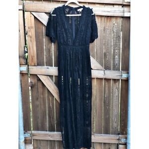 Lace maxi romper dress
